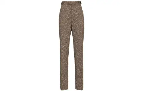 Bottega Veneta Casual Pants Women's Khaki Moderate Straight Fit Pants