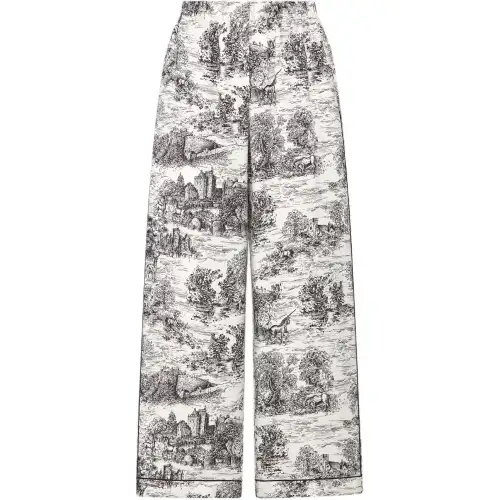Christian DIOR All Over Patterned Wide Leg Pants
