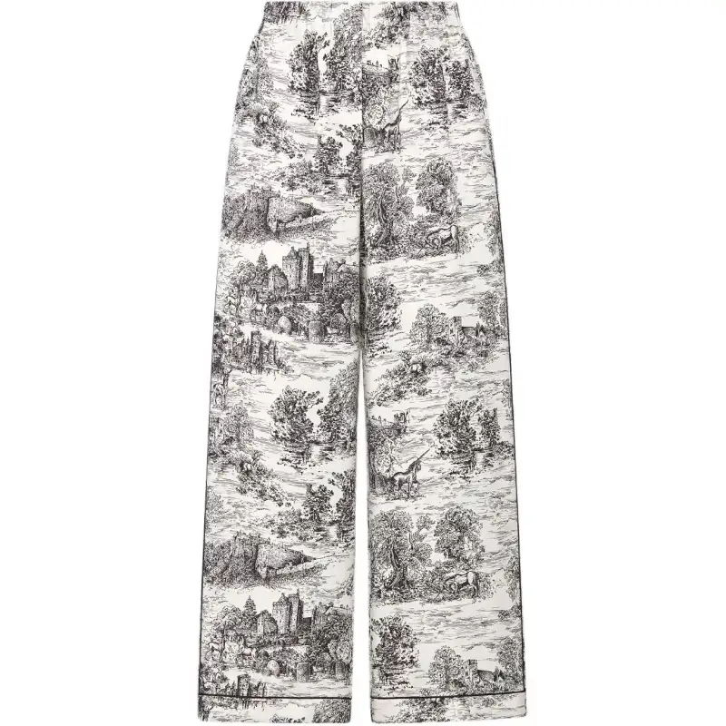 Christian DIOR All Over Patterned Wide Leg Pants