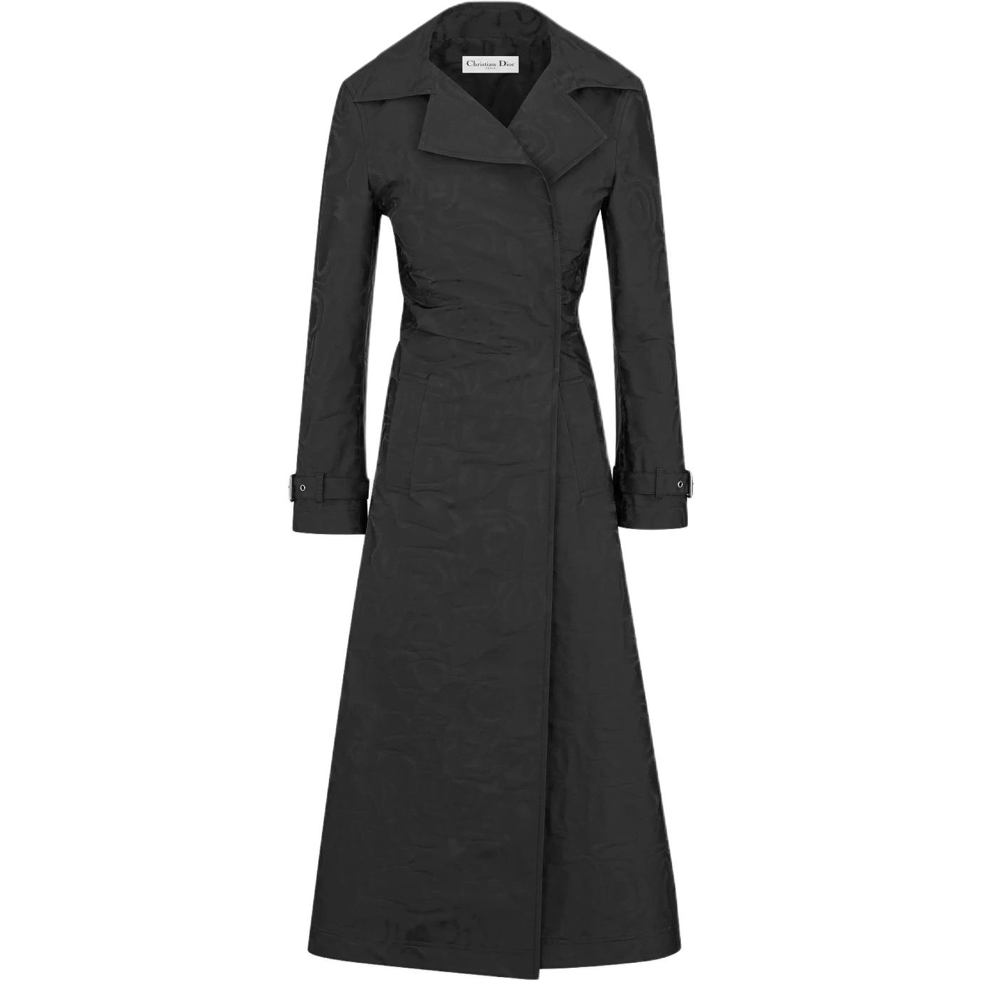 DIOR Dior SS25 Spring and Summer Ready-to-Wear Series Ripple Effect Solid Color Long Sleeve Windbreaker Women's Black