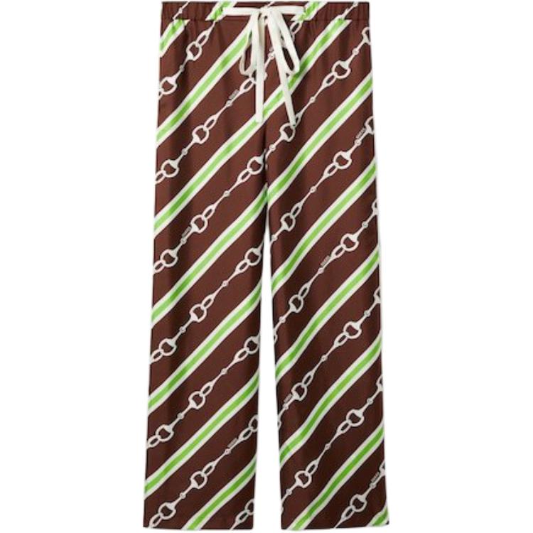 GUCCI Horsebit Stripe Print Pants