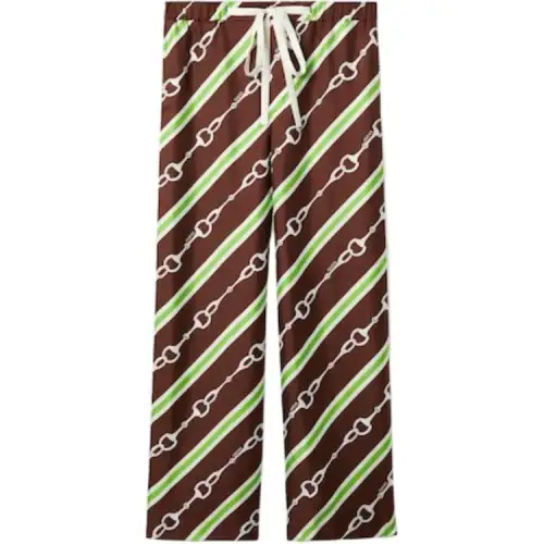 GUCCI Horsebit Stripe Print Pants