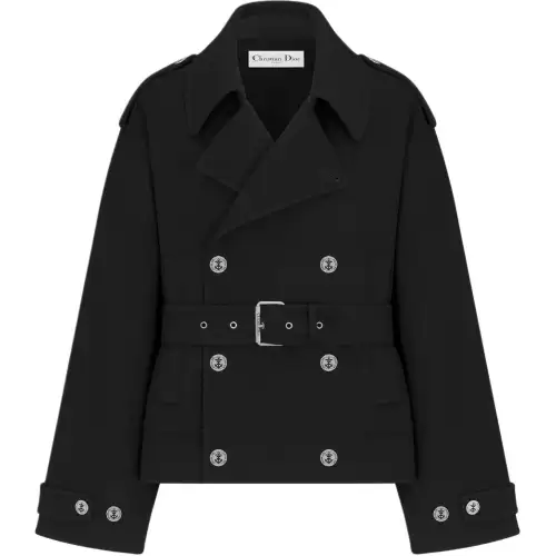 DIOR Coats Women's Black Lapel Moderate