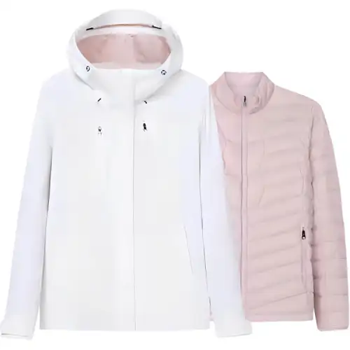 Anta Waterproof, Windproof, Abrasion Resistant, Thermal Windbreaker Jacket Women's Coix Seed White/Smoked Coix Powder
