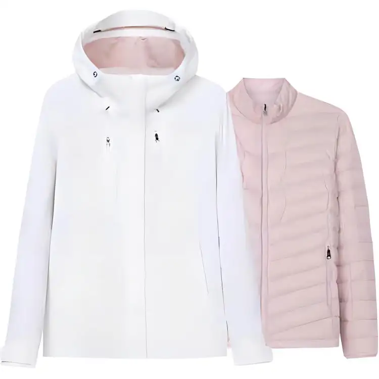 Anta Waterproof, Windproof, Abrasion Resistant, Thermal Windbreaker Jacket Women's Coix Seed White/Smoked Coix Powder
