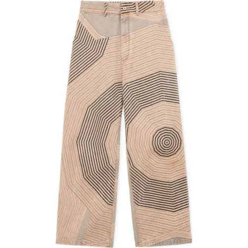 LOEWE Paula's Ibiza Baggy Jeans 'Beige/Navy Blue'