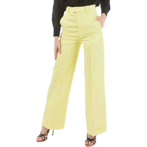 Bottega Veneta Casual Pants Women's Yellow Moderate Straight Fit Pants