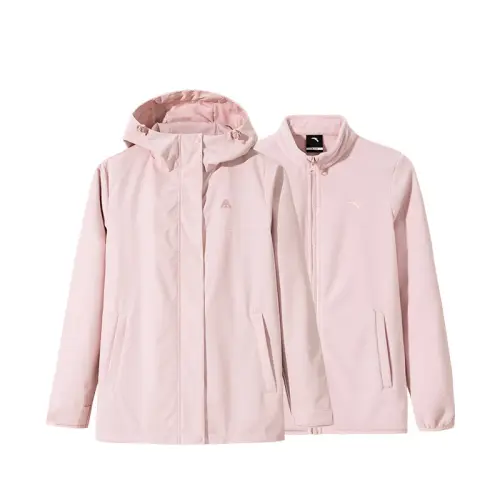 Anta Outdoor Collection Waterproof And Windproof Windbreaker Jacket Women's Soft Pink