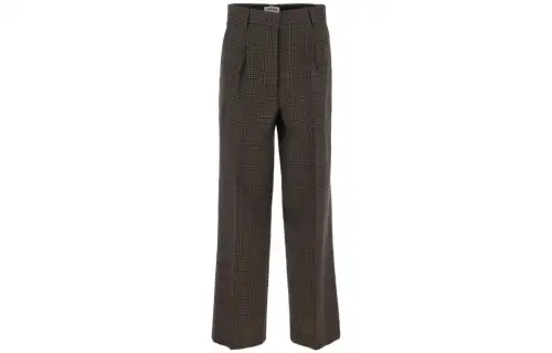 MIU MIU Mid Rise Checked Pants