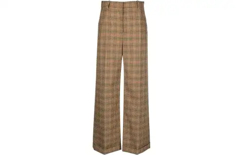 KENZO Checked Wide-Leg Trousers