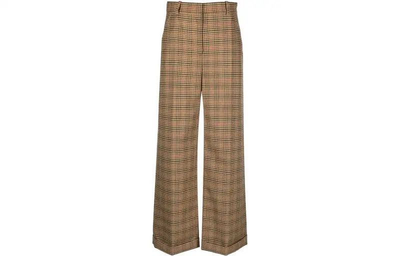 KENZO Checked Wide-Leg Trousers