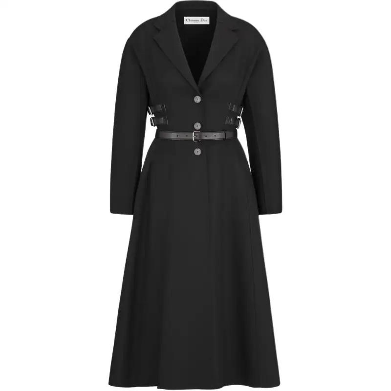 DIOR Coats Women's Black Lapel Moderate