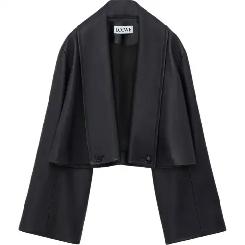 LOEWE SS25 Leather Jacket Women's Black