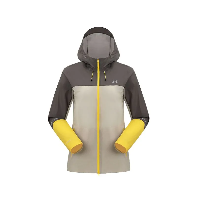 Under Armour Windbreaker Jackets Women's Coix Seeds White & Gray & Purple Hooded Thin