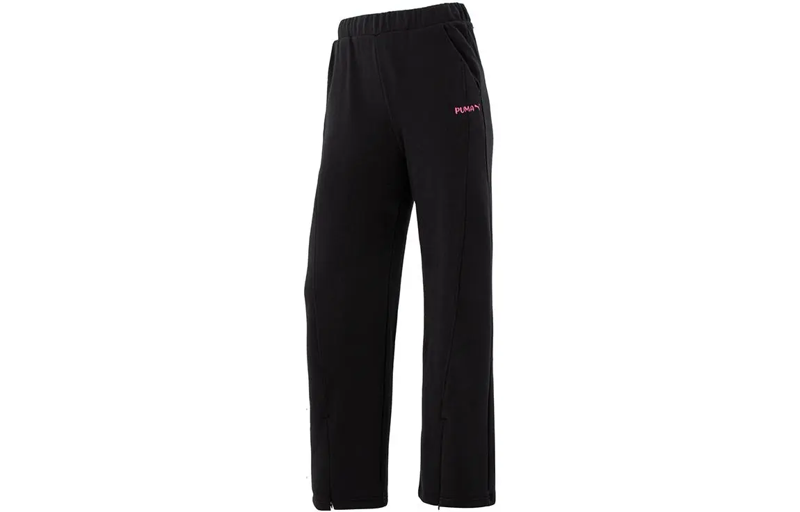 PUMA Sports Life Collection Casual Pants Women's Black Moderate Straight Fit Pants
