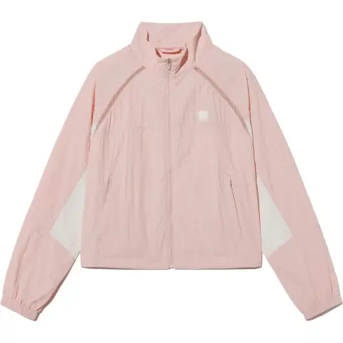 FILA Trench Coats Women's Pink Stand Collar Moderate