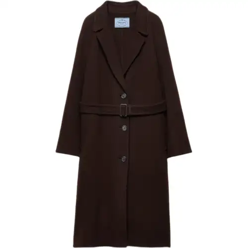 PRADA Coats Women's Ebony Suit Collar Moderate Straight Fit