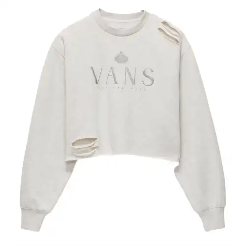 Vans Sweatshirts Women's White Crew Neck Moderate Regular