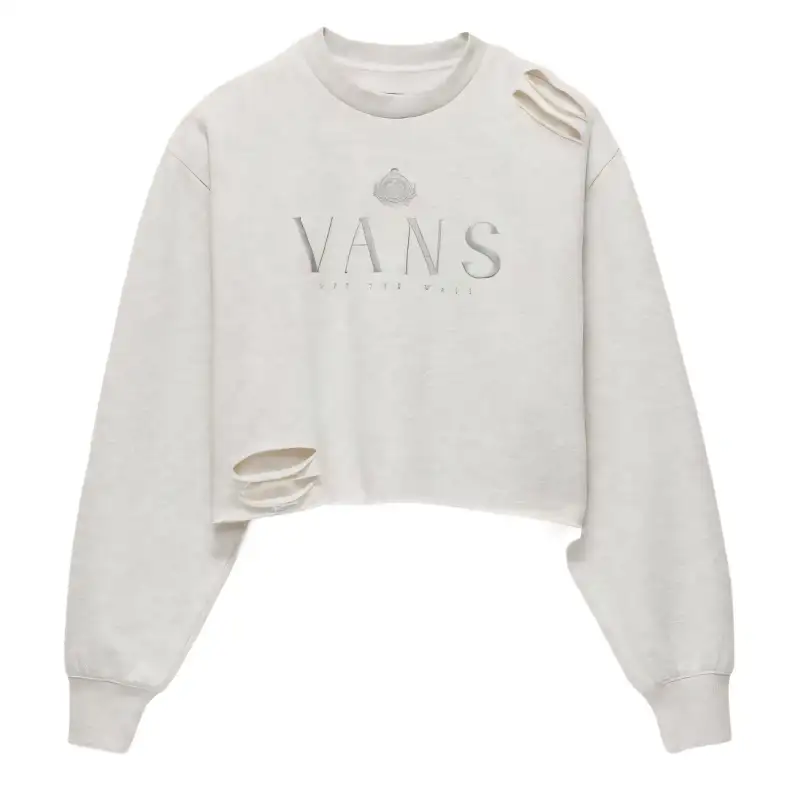 Vans Sweatshirts Women's White Crew Neck Moderate Regular