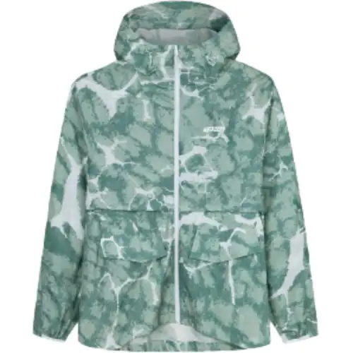 Anta Trench Coat Women's Rain Mist Cyan/All Over Print