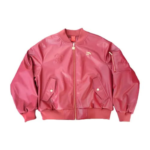 Anta Leather Jacket Women's Vermilion Red
