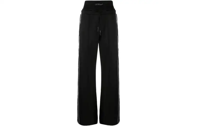 OFF WHITE Casual Pants Women's Black Moderate Straight Fit Pants