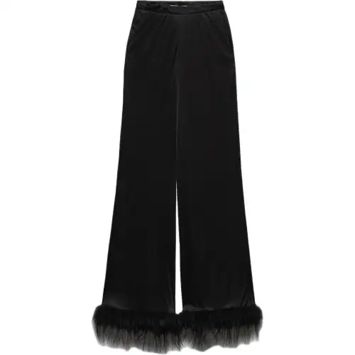 Prada Triangle Logo Wide-Leg Trousers