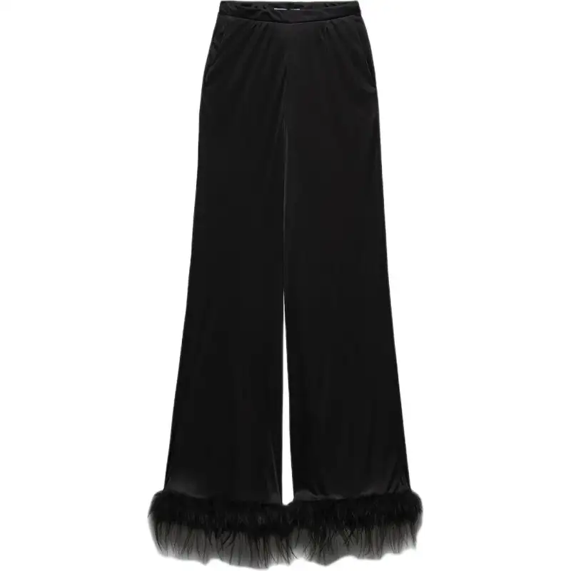 Prada Triangle Logo Wide-Leg Trousers