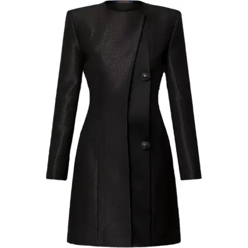 LOUIS VUITTON Asymmetrical Diamond Twill Coat