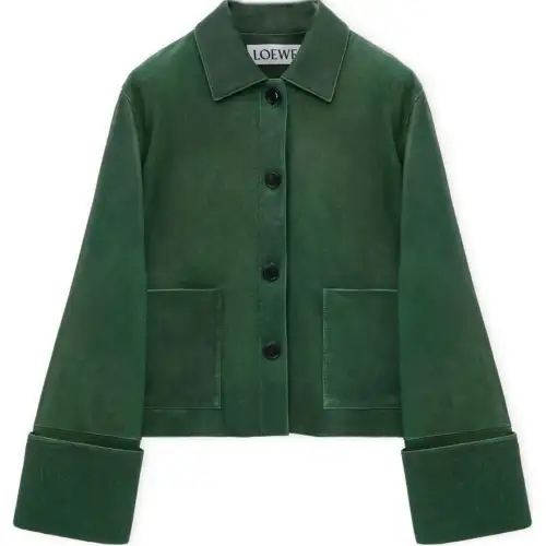 LOEWE Leather Jacket Women's Green
