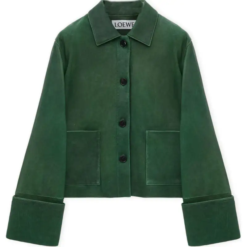 LOEWE Leather Jacket Women's Green