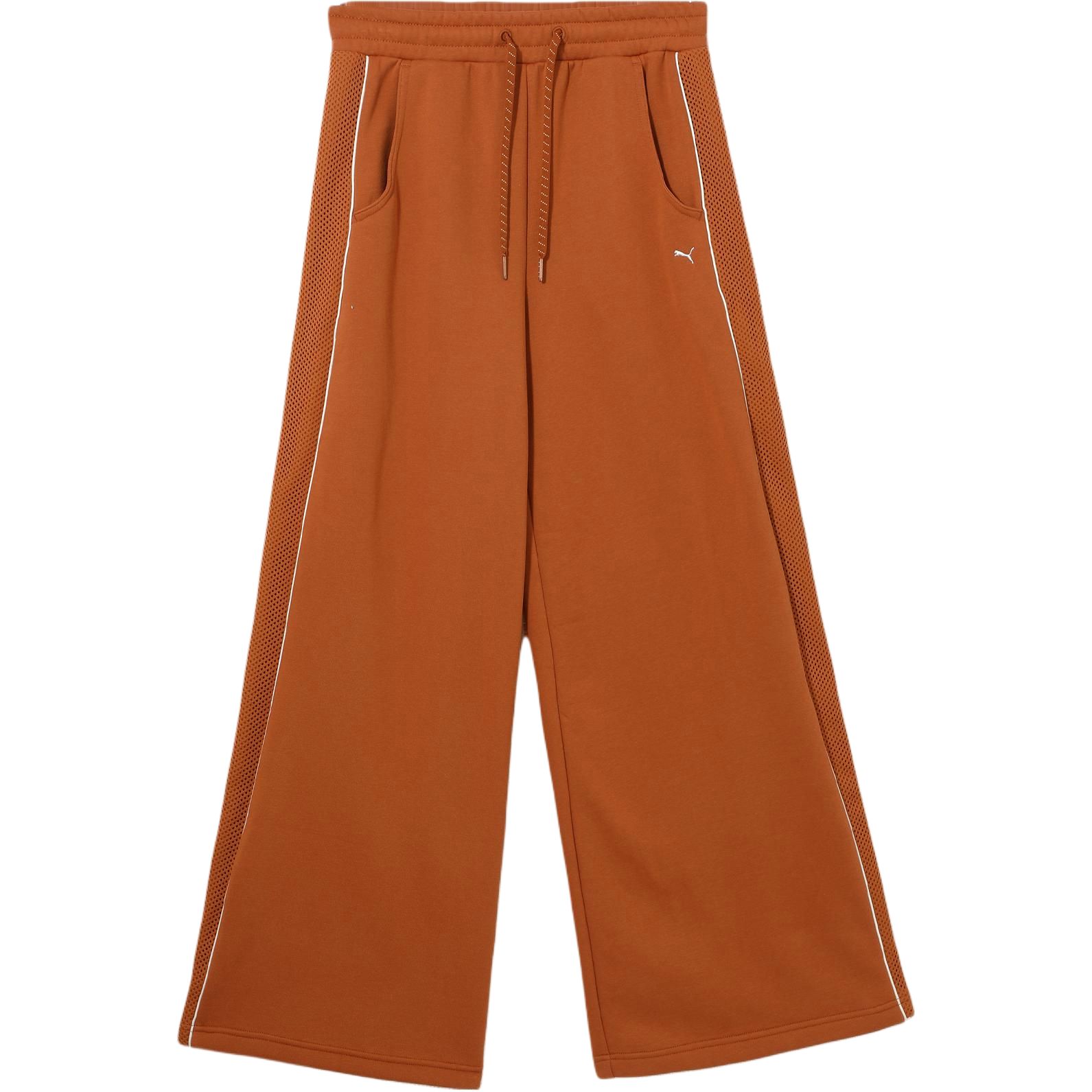 PUMA x PHANTACI T7Knit Fleece Lined Loose Fit Embroidery Logo Knitted Fabric Casual Pants Women's Maple Syrup