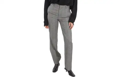 Balenciaga Casual Pants Women's Gray Moderate Straight Fit Pants