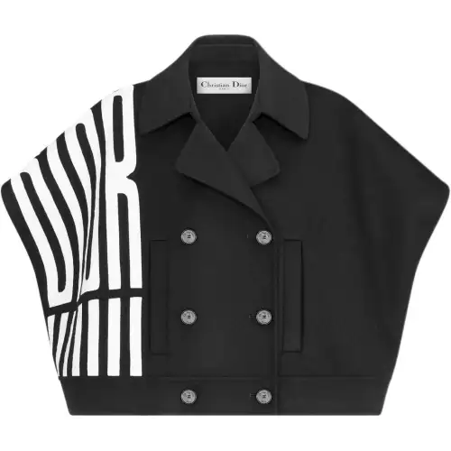 DIOR Vests Women's Black Lapel Moderate Other