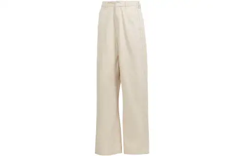 Adidas Originals 3 Stripes Casual Pants Women's Beige Moderate Wide Leg Pants