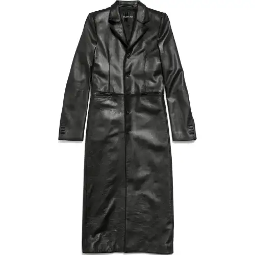 Balenciaga Mid Length Leather Coat