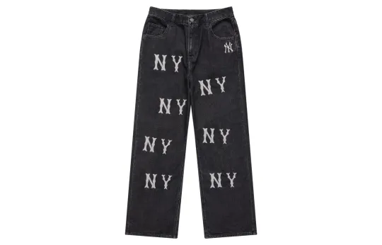 MLB Wide Leg Jeans Pants Women's Black