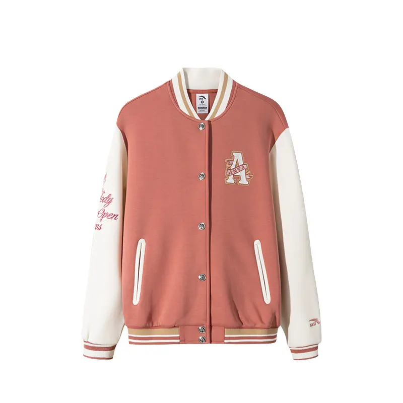 Anta Lifestyle Collection Sports Lifestyle Collection Baseball Jacket Women's Peony Paste Powder