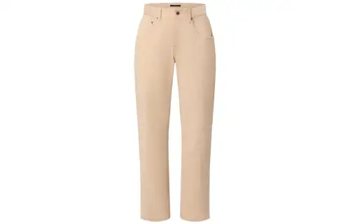LOUIS VUITTON Casual Pants Women's Khaki Moderate Straight Fit Pants
