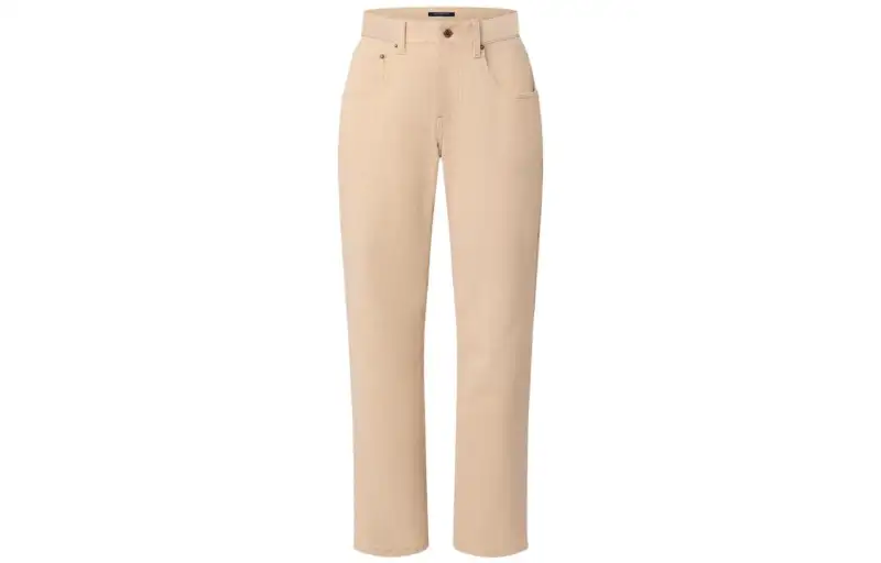 LOUIS VUITTON Casual Pants Women's Khaki Moderate Straight Fit Pants