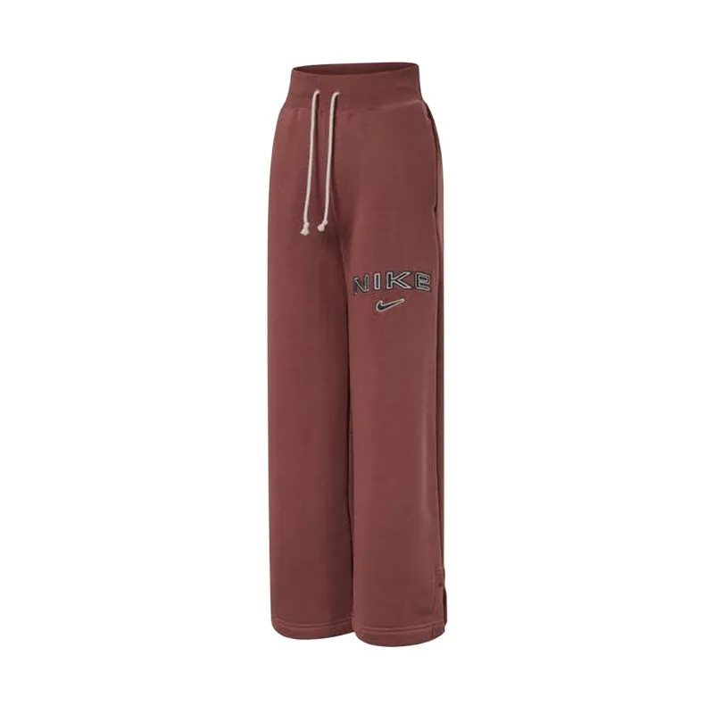 Nike Fleece Lined Breathable Minimalist Fashion Casual Pants Women's Red Brown