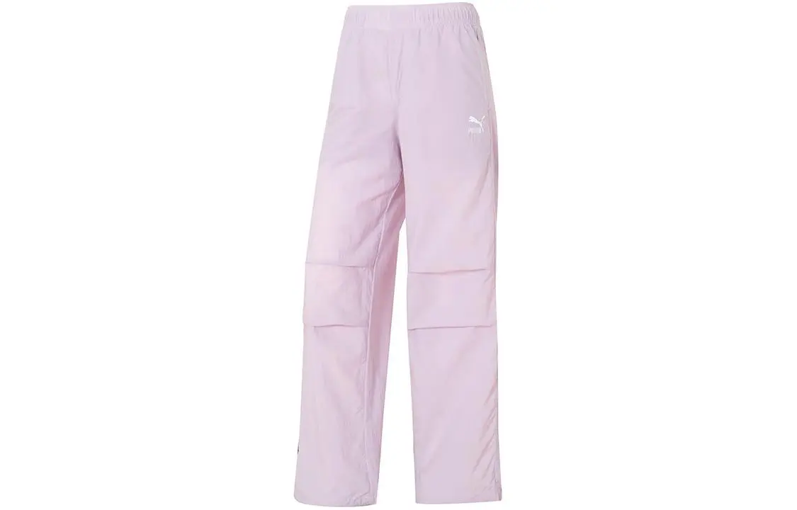 PUMA Casual Pants Women's Pink Moderate Straight Fit Pants
