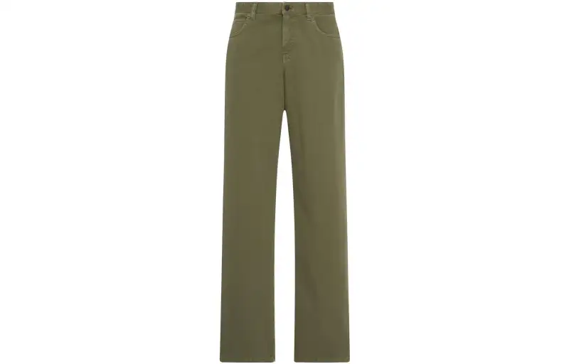 THE ROW Casual Pants Women's Green Moderate Straight Fit Pants