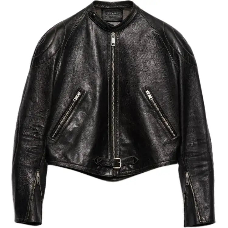 PRADA Leather Jacket Women's Black
