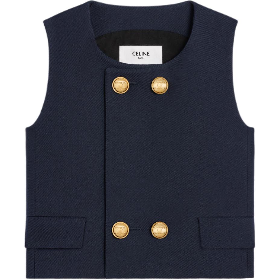 CELINE Top In Double Faced Wool Tricotine