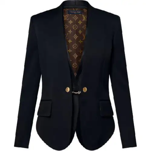 Lv Collarless Chain Detail Blazer