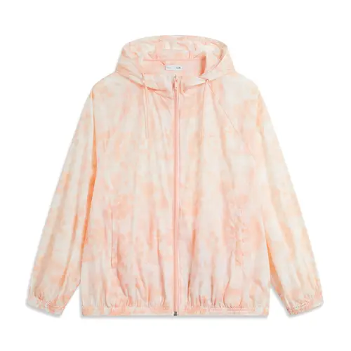 Li Ning Sports Fashion Collection Sun Protection Clothing Women's Orange Pink All Over Print