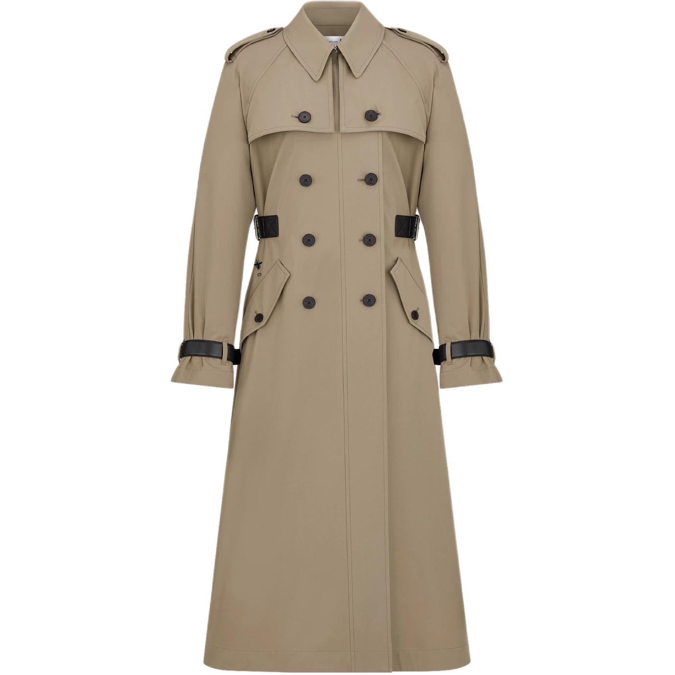 DIOR Dior SS25 cotton gabardine double-breasted long-sleeved trench coat women's olive