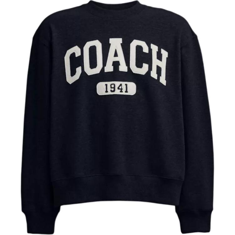 Женский свитшот COACH с круглым вырезом (черный)