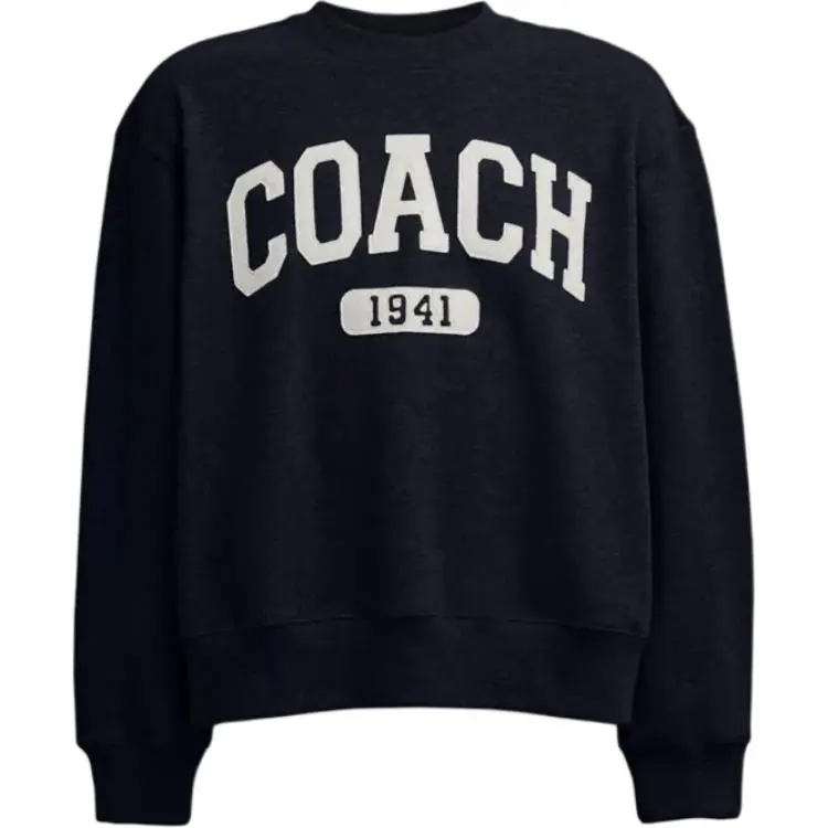 COACH Sweatshirts Women's Black Crew Neck Moderate Regular